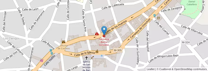 Mapa de ubicacion de Farmacia Barba González en 西班牙, Comunidad De Madrid, Comunidad De Madrid, Las Vegas, Villaconejos.