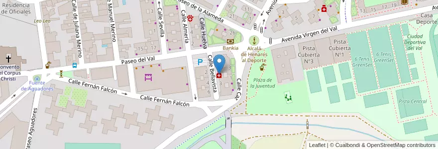 Mapa de ubicacion de Farmacia Bellavista en إسبانيا, منطقة مدريد, منطقة مدريد, Área Metropolitana De Madrid Y Corredor Del Henares, القلعة الحجارة.