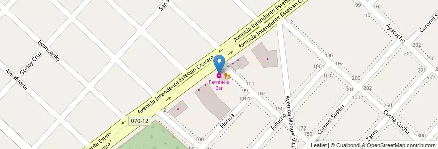 Mapa de ubicacion de Farmacia Ber en Argentinië, Buenos Aires, Partido De La Matanza, La Tablada.