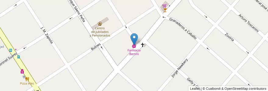 Mapa de ubicacion de Farmacia Bertini en Argentinië, Buenos Aires, Partido De José C. Paz.