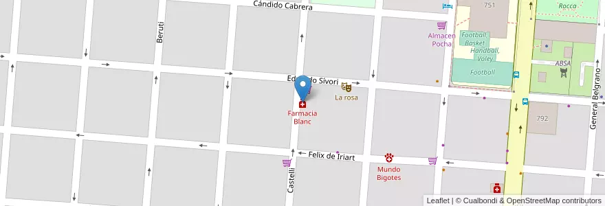 Mapa de ubicacion de Farmacia Blanc en Arjantin, Buenos Aires, Partido De Campana.