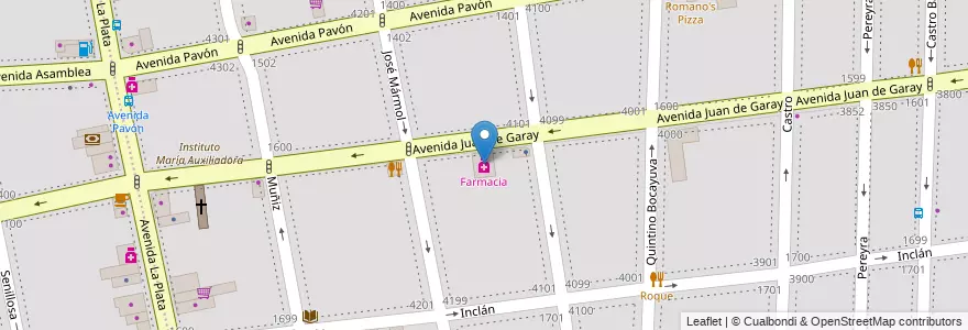 Mapa de ubicacion de Farmacia, Boedo en آرژانتین, Ciudad Autónoma De Buenos Aires, Comuna 5, Buenos Aires.