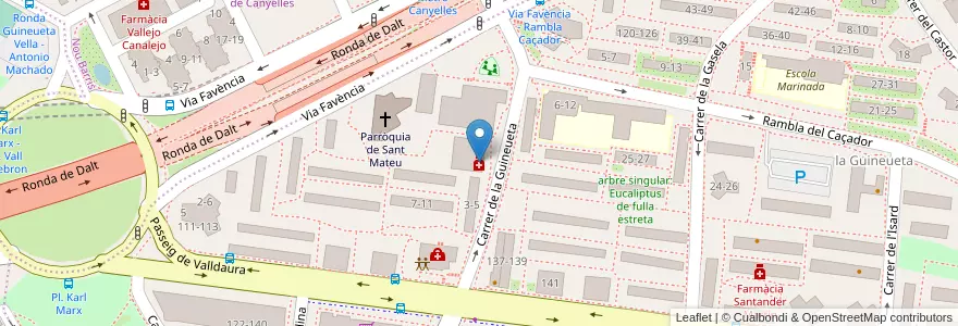 Mapa de ubicacion de Farmàcia Boncompte Giné en 西班牙, Catalunya, Barcelona, Barcelonès, Barcelona.