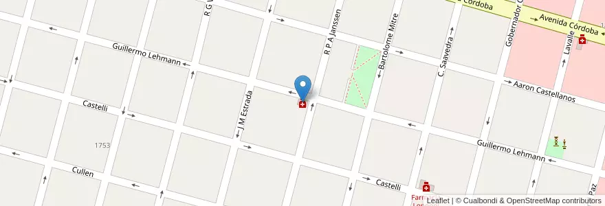 Mapa de ubicacion de Farmacia Borgogno en Arjantin, Santa Fe, Departamento Las Colonias, Municipio De Esperanza, Esperanza.