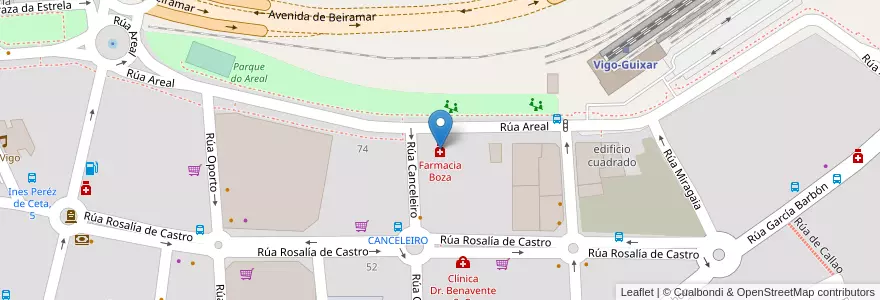 Mapa de ubicacion de Farmacia Boza en España, Galicia / Galiza, Pontevedra, Vigo, Vigo.