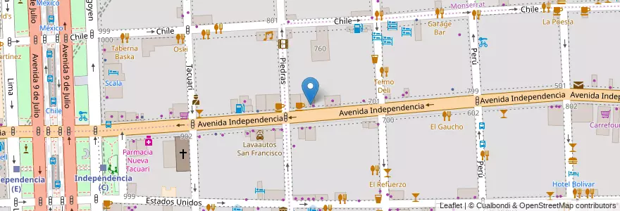 Mapa de ubicacion de Farmacia Bracco, San Telmo en アルゼンチン, Ciudad Autónoma De Buenos Aires, Comuna 1, ブエノスアイレス.