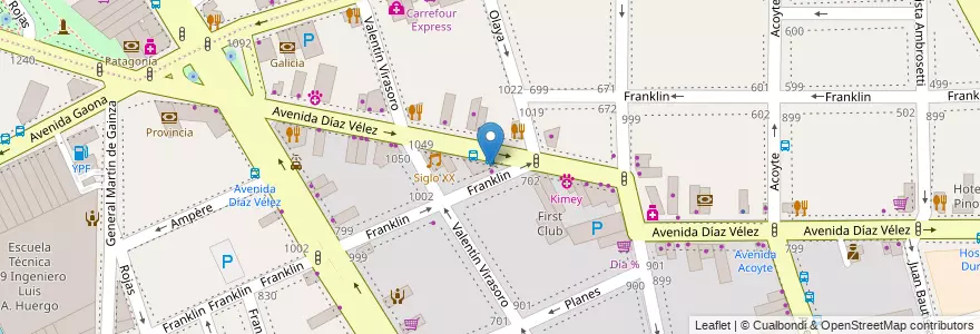 Mapa de ubicacion de Farmacia, Caballito en アルゼンチン, Ciudad Autónoma De Buenos Aires, ブエノスアイレス, Comuna 6.
