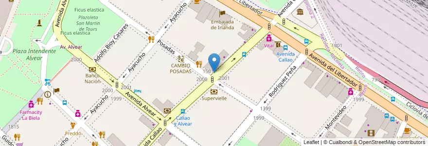 Mapa de ubicacion de Farmacia Callao, Recoleta en Argentina, Ciudad Autónoma De Buenos Aires, Comuna 1, Buenos Aires.