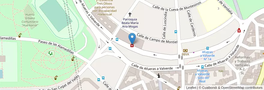 Mapa de ubicacion de Farmacia - Calle Afueras a Valverde 36 en Espagne, Communauté De Madrid, Communauté De Madrid, Área Metropolitana De Madrid Y Corredor Del Henares, Madrid.
