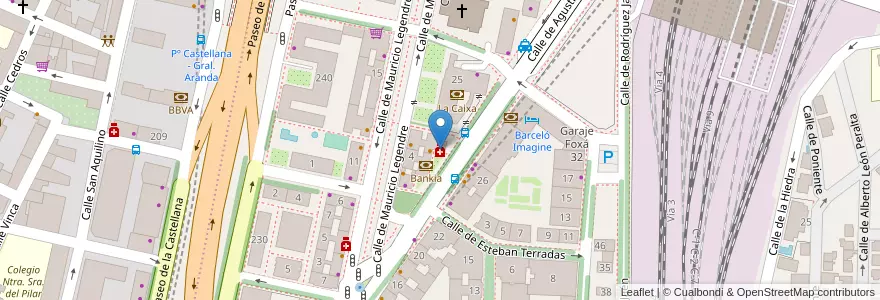 Mapa de ubicacion de Farmacia - Calle Agustín de Foxá 25 en Spagna, Comunidad De Madrid, Comunidad De Madrid, Área Metropolitana De Madrid Y Corredor Del Henares, Madrid.