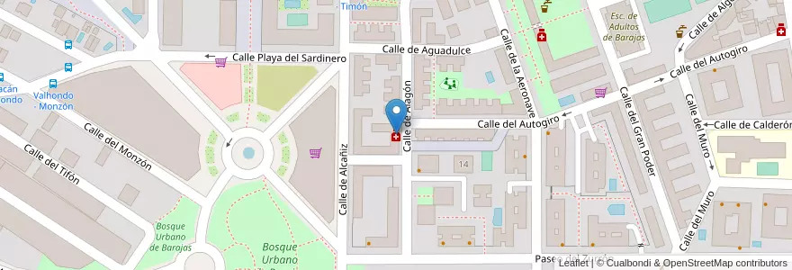 Mapa de ubicacion de Farmacia - Calle Alagón 11 en Spanien, Autonome Gemeinschaft Madrid, Autonome Gemeinschaft Madrid, Área Metropolitana De Madrid Y Corredor Del Henares, Madrid.
