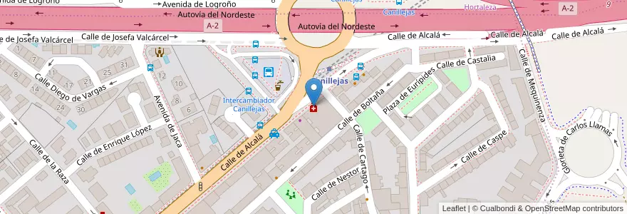 Mapa de ubicacion de Farmacia - Calle Alcalá 634 en Espagne, Communauté De Madrid, Communauté De Madrid, Área Metropolitana De Madrid Y Corredor Del Henares, Madrid.