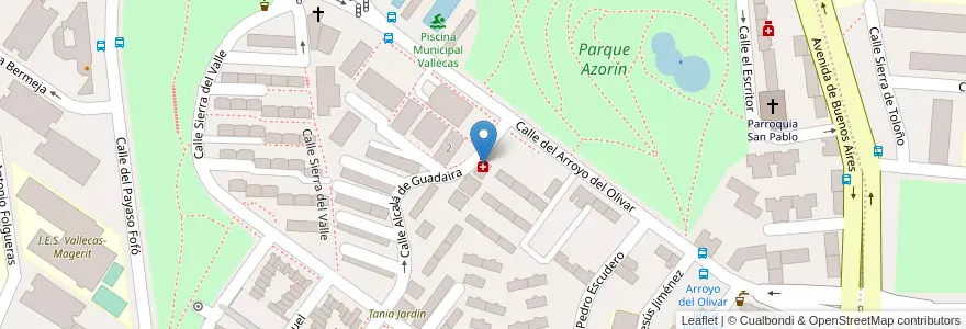 Mapa de ubicacion de Farmacia - Calle Alcalá de Guadaira 9 en إسبانيا, منطقة مدريد, منطقة مدريد, Área Metropolitana De Madrid Y Corredor Del Henares, مدريد.