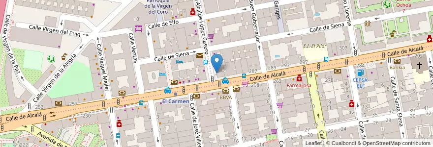Mapa de ubicacion de Farmacia - Calle Alcalde López Casero 2 en إسبانيا, منطقة مدريد, منطقة مدريد, Área Metropolitana De Madrid Y Corredor Del Henares, مدريد.