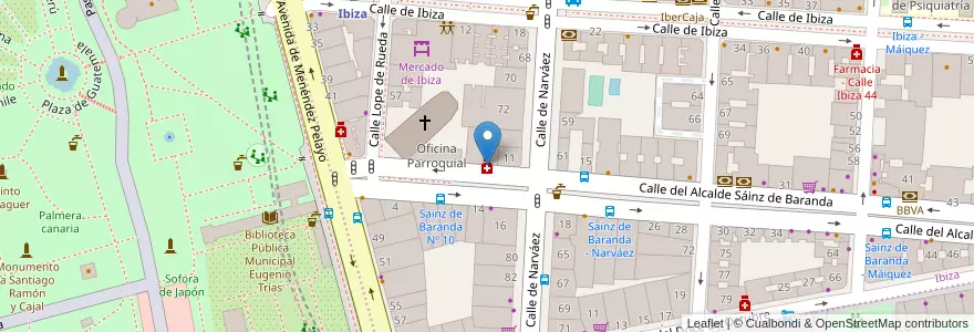 Mapa de ubicacion de Farmacia - Calle Alcalde Sáinz de Baranda 9 en Испания, Мадрид, Мадрид, Área Metropolitana De Madrid Y Corredor Del Henares, Мадрид.