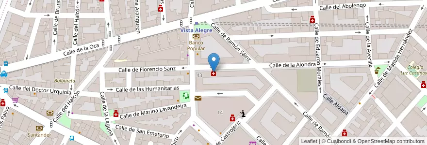 Mapa de ubicacion de Farmacia - Calle Alondra 49 en España, Comunidad De Madrid, Comunidad De Madrid, Área Metropolitana De Madrid Y Corredor Del Henares, Madrid.