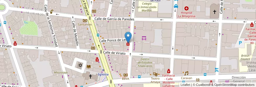 Mapa de ubicacion de Farmacia - Calle Alonso Cano 9 en Spain, Community Of Madrid, Community Of Madrid, Área Metropolitana De Madrid Y Corredor Del Henares, Madrid.