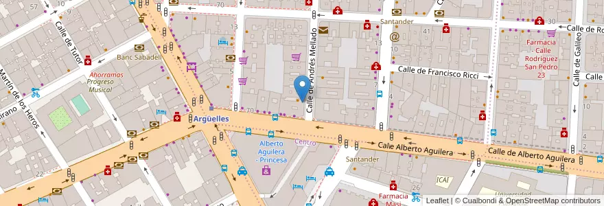 Mapa de ubicacion de Farmacia - Calle Andrés Mellado 1 en Испания, Мадрид, Мадрид, Área Metropolitana De Madrid Y Corredor Del Henares, Мадрид.