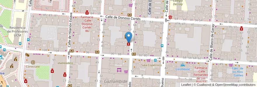 Mapa de ubicacion de Farmacia - Calle Andrés Mellado 49 en Espanha, Comunidade De Madrid, Comunidade De Madrid, Área Metropolitana De Madrid Y Corredor Del Henares, Madrid.
