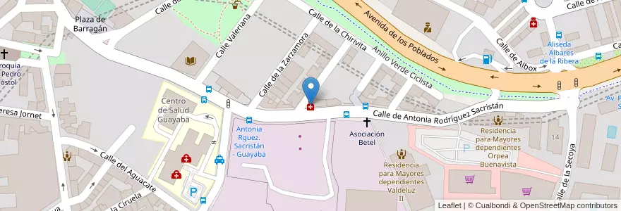 Mapa de ubicacion de Farmacia - Calle Antonia Rodríguez Sacristán 31 en 스페인, Comunidad De Madrid, Comunidad De Madrid, Área Metropolitana De Madrid Y Corredor Del Henares, 마드리드.