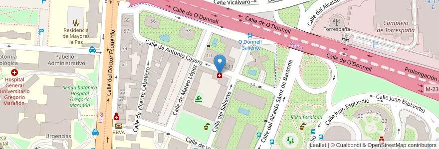 Mapa de ubicacion de Farmacia - Calle Antonio Casero 20 en Испания, Мадрид, Мадрид, Área Metropolitana De Madrid Y Corredor Del Henares, Мадрид.