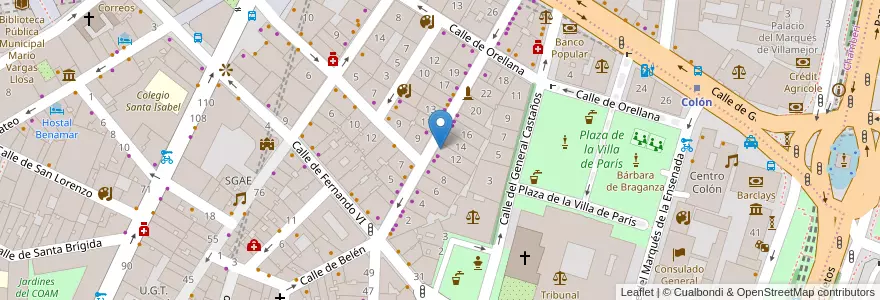 Mapa de ubicacion de Farmacia - Calle Argensola 12 en إسبانيا, منطقة مدريد, منطقة مدريد, Área Metropolitana De Madrid Y Corredor Del Henares, مدريد.