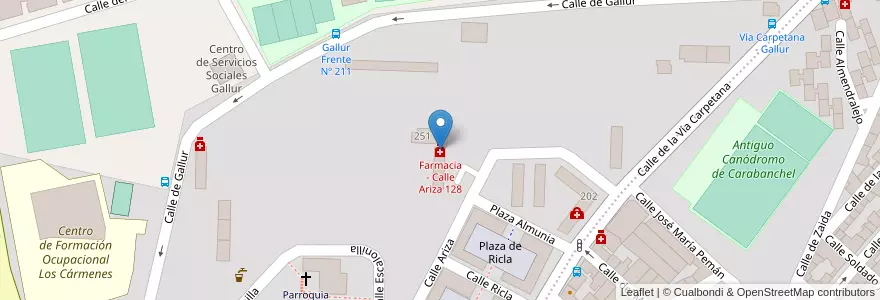 Mapa de ubicacion de Farmacia - Calle Ariza 128 en İspanya, Comunidad De Madrid, Comunidad De Madrid, Área Metropolitana De Madrid Y Corredor Del Henares, Madrid.