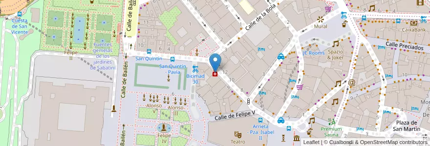 Mapa de ubicacion de Farmacia - Calle Arrieta 15 en 西班牙, Comunidad De Madrid, Comunidad De Madrid, Área Metropolitana De Madrid Y Corredor Del Henares, Madrid.