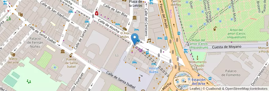 Mapa de ubicacion de Farmacia - Calle Atocha 110 en İspanya, Comunidad De Madrid, Comunidad De Madrid, Área Metropolitana De Madrid Y Corredor Del Henares, Madrid.