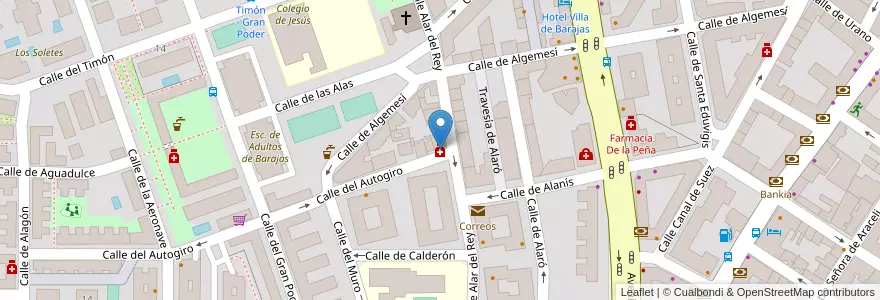 Mapa de ubicacion de Farmacia - Calle Autogiro 2 en Spanien, Autonome Gemeinschaft Madrid, Autonome Gemeinschaft Madrid, Área Metropolitana De Madrid Y Corredor Del Henares, Madrid.
