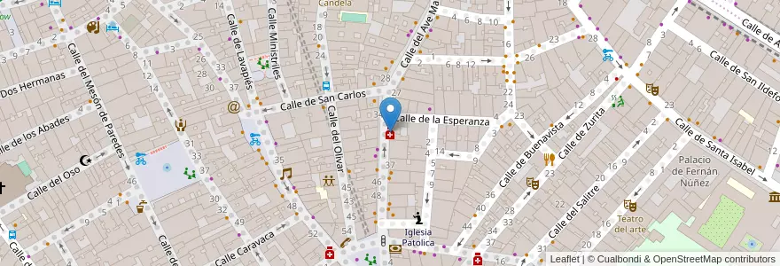 Mapa de ubicacion de Farmacia - Calle Ave María 31 en スペイン, マドリード州, Comunidad De Madrid, Área Metropolitana De Madrid Y Corredor Del Henares, Madrid.