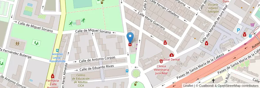 Mapa de ubicacion de Farmacia - Calle Baleares 59 en Spanien, Autonome Gemeinschaft Madrid, Autonome Gemeinschaft Madrid, Área Metropolitana De Madrid Y Corredor Del Henares, Madrid.