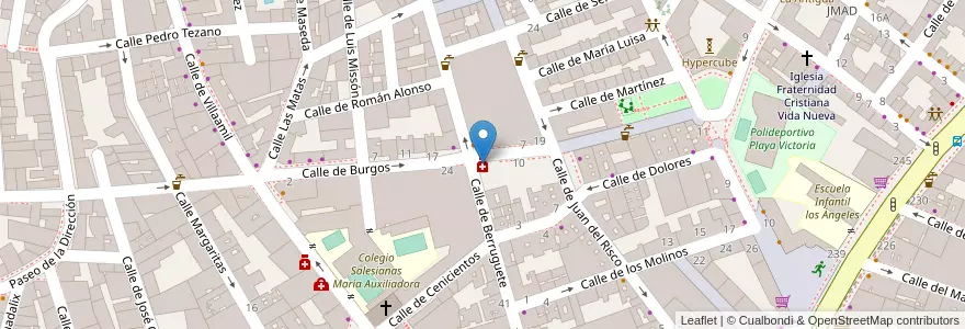 Mapa de ubicacion de Farmacia - Calle Barón del Castillo de Chirel 2 en إسبانيا, منطقة مدريد, منطقة مدريد, Área Metropolitana De Madrid Y Corredor Del Henares, مدريد.