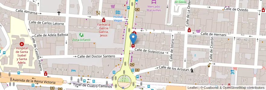 Mapa de ubicacion de Farmacia - Calle Bravo Murillo 108 en Испания, Мадрид, Мадрид, Área Metropolitana De Madrid Y Corredor Del Henares, Мадрид.