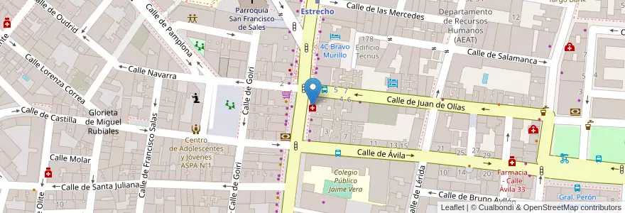 Mapa de ubicacion de Farmacia - Calle Bravo Murillo 168 en 스페인, Comunidad De Madrid, Comunidad De Madrid, Área Metropolitana De Madrid Y Corredor Del Henares, 마드리드.
