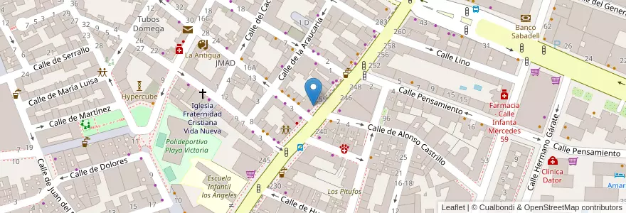 Mapa de ubicacion de Farmacia - Calle Bravo Murillo 257 en إسبانيا, منطقة مدريد, منطقة مدريد, Área Metropolitana De Madrid Y Corredor Del Henares, مدريد.