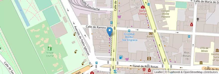 Mapa de ubicacion de Farmacia - Calle Bravo Murillo 75 en Испания, Мадрид, Мадрид, Área Metropolitana De Madrid Y Corredor Del Henares, Мадрид.