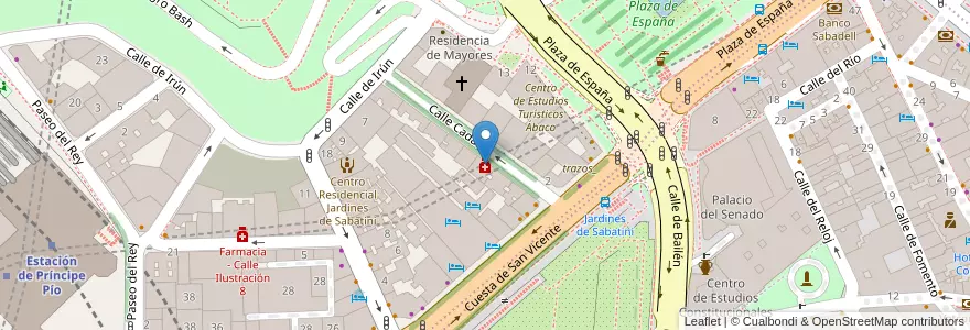 Mapa de ubicacion de Farmacia - Calle Cadarso 7 en スペイン, マドリード州, Comunidad De Madrid, Área Metropolitana De Madrid Y Corredor Del Henares, Madrid.