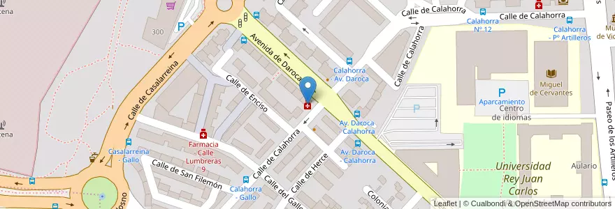 Mapa de ubicacion de Farmacia - Calle Calahorra 116 en スペイン, マドリード州, Comunidad De Madrid, Área Metropolitana De Madrid Y Corredor Del Henares, Madrid.