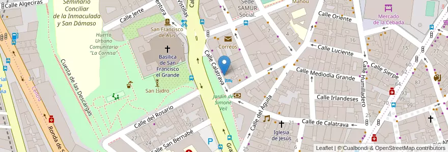 Mapa de ubicacion de Farmacia - Calle Calatrava 34 en 스페인, Comunidad De Madrid, Comunidad De Madrid, Área Metropolitana De Madrid Y Corredor Del Henares, 마드리드.