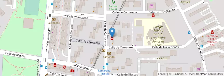 Mapa de ubicacion de Farmacia - Calle Camarena 97 en إسبانيا, منطقة مدريد, منطقة مدريد, Área Metropolitana De Madrid Y Corredor Del Henares, مدريد.