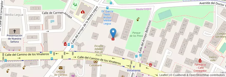 Mapa de ubicacion de Farmacia - Calle Camino de Los Vinateros 53 en Испания, Мадрид, Мадрид, Área Metropolitana De Madrid Y Corredor Del Henares, Мадрид.