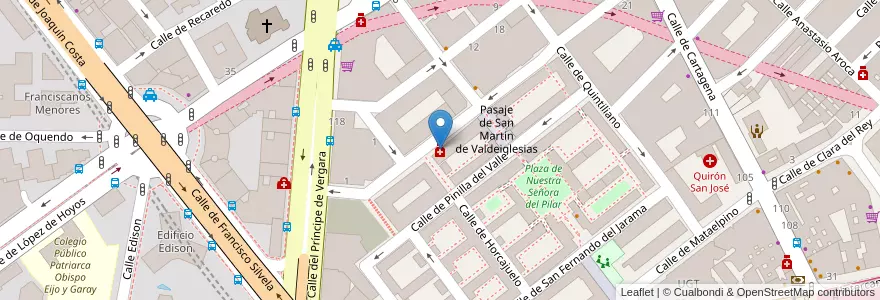 Mapa de ubicacion de Farmacia - Calle Canillas 8 en إسبانيا, منطقة مدريد, منطقة مدريد, Área Metropolitana De Madrid Y Corredor Del Henares, مدريد.