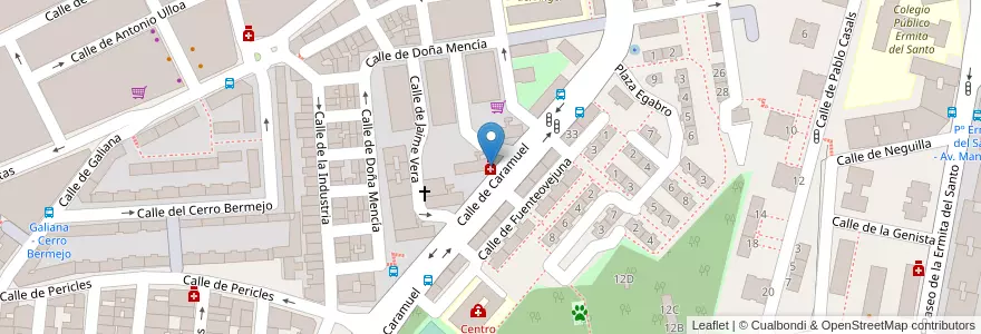 Mapa de ubicacion de Farmacia - Calle Caramuel 38 en Spagna, Comunidad De Madrid, Comunidad De Madrid, Área Metropolitana De Madrid Y Corredor Del Henares, Madrid.