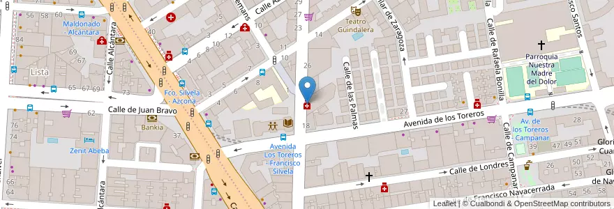 Mapa de ubicacion de Farmacia - Calle Cartagena 20 en إسبانيا, منطقة مدريد, منطقة مدريد, Área Metropolitana De Madrid Y Corredor Del Henares, مدريد.