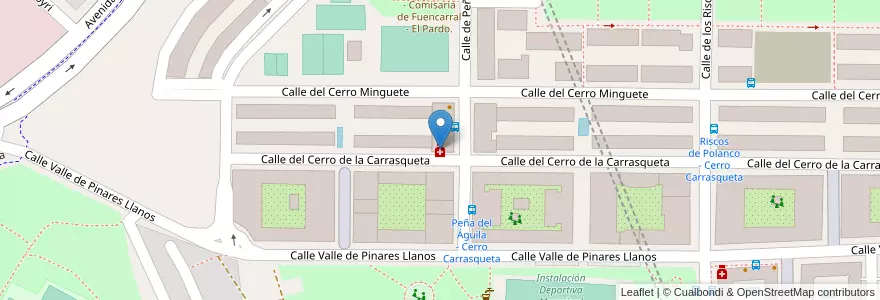 Mapa de ubicacion de Farmacia - Calle Cerro Carrasqueta 134 en اسپانیا, بخش خودمختار مادرید, بخش خودمختار مادرید, Área Metropolitana De Madrid Y Corredor Del Henares, مادرید.