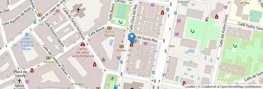 Mapa de ubicacion de Farmacia - Calle Clara del Rey 48 en اسپانیا, بخش خودمختار مادرید, بخش خودمختار مادرید, Área Metropolitana De Madrid Y Corredor Del Henares, مادرید.