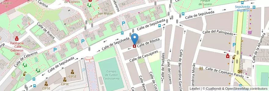 Mapa de ubicacion de Farmacia - Calle Coca 4 en Spanien, Autonome Gemeinschaft Madrid, Autonome Gemeinschaft Madrid, Área Metropolitana De Madrid Y Corredor Del Henares, Madrid.