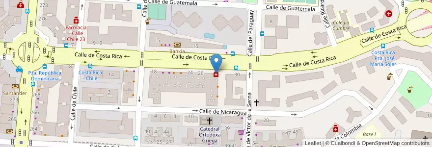Mapa de ubicacion de Farmacia - Calle Costa Rica 28 en Spagna, Comunidad De Madrid, Comunidad De Madrid, Área Metropolitana De Madrid Y Corredor Del Henares, Madrid.