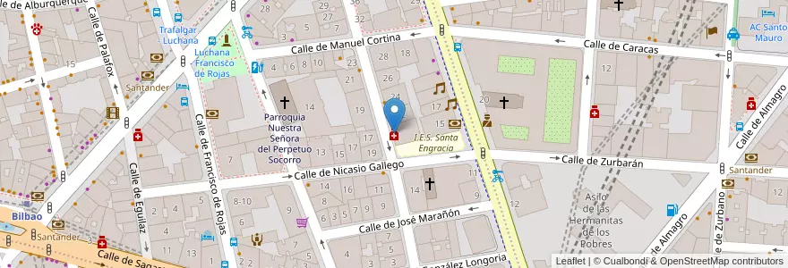 Mapa de ubicacion de Farmacia - Calle Covarrubias 20 en إسبانيا, منطقة مدريد, منطقة مدريد, Área Metropolitana De Madrid Y Corredor Del Henares, مدريد.